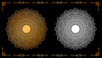 Mandela vector design. luxury ornamental mandala design background in gold color