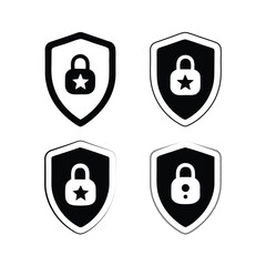 Sheld silhouette vector shape, Security sheld icon vector eps, Sheld silhouette icon vector, Shield icon. Heraldic shield set. Black Knight Award contours and linear signs. Protect shapes silhouette. 