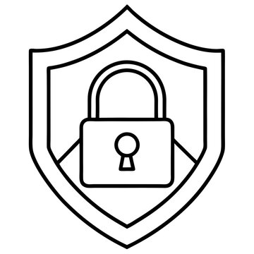 HTTPS Lock Vector Illustration | Generative AI and Linocut Silhouette Design