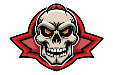 Fototapeta premium Skull head mascot logo vector elements, skull cartoon face clipart illustration.