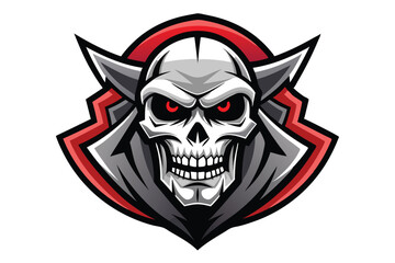 Fototapeta premium Skull head mascot logo vector elements, skull cartoon face clipart illustration.