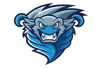 Tornado head mascot logo vector elements, tornado cartoon face clipart illustration.