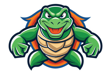Obraz premium turtle mascot logo vector elements, turtle cartoon face clipart illustration.