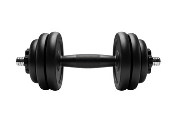 Naklejka premium Isolated Black Dumbbell Strength Training Equipment