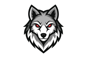 a wolf head mascot logo vector elements, wolf cartoon face clipart illustration.