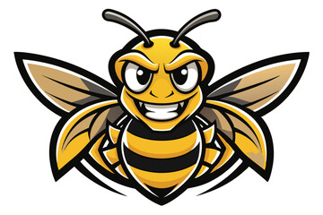 Fototapeta premium Bee head mascot logo vector elements, bee cartoon face clipart illustration.