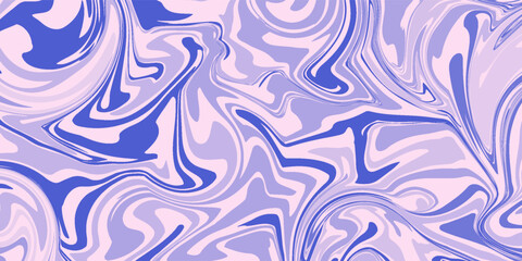 Abstract background pattern with colorful waves. Psychedelic groovy trippy y2k retro seamless pattern in blue and pink colors. Wavy and swirled brush strokes liquid background for packaging design