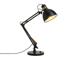 Isolated Classic Black Desk Lamp with Adjustable Arm