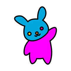 cute bunny character icon vector illustration