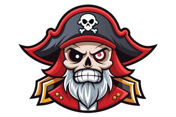 Fototapeta premium Dead pirate head mascot logo vector elements, dead pirate cartoon face clipart illustration.
