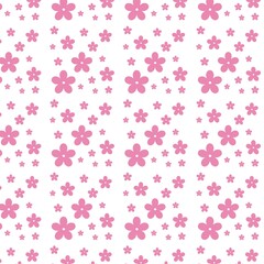 seamless pattern with pink flowers