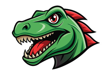 Naklejka premium Dinosaur head mascot logo vector elements, dinosaur cartoon face clipart illustration.
