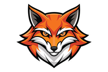 Obraz premium Fox head mascot logo vector cartoon face clipart elements illustration.