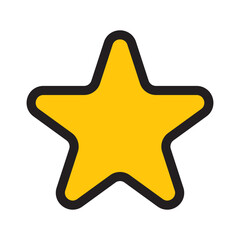 yellow cartoon star icon symbol vector flat