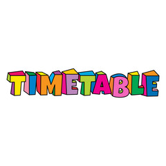 colorful kids timetable cartoon text design vector