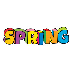 colorful playful spring cartoon text design vector
