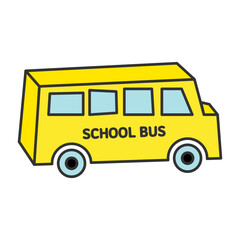 simple cartoon school bus icon design vector illustration