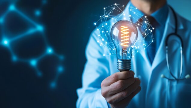 The use of collaborative medical technology allows physicians to work together, pressing a light bulb button in a virtual setting to create and finalize collective ideas in the field of medicine