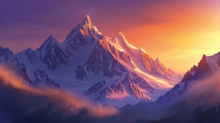 Stunning panoramic view of Mont Blanc in the Alps.