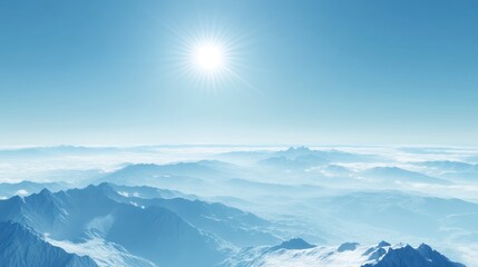 Panoramic view of a mountainous landscape with a clear sky