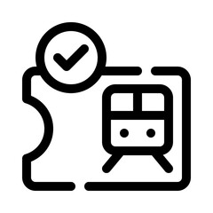 Train ticket line icon