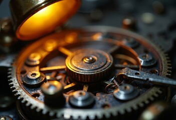 Close up image of mechanical gears