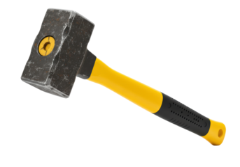 Isolated Sledge Hammer with Yellow Handle