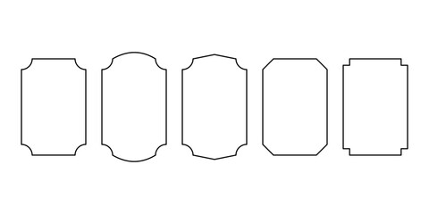 Plaque Outline Templates Set - Decorative Vector Frames. A set of five elegant and versatile blank plaque or label outline templates.