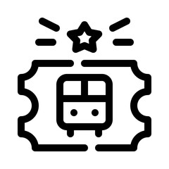 Bus ticket line icon