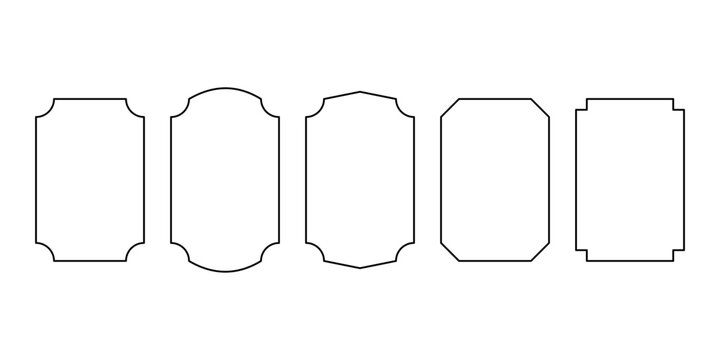Plaque Outline Templates Set - Decorative Vector Frames. A set of five elegant and versatile blank plaque or label outline templates.