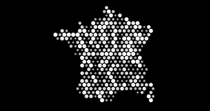 Abstract Pixel Map of France Animation