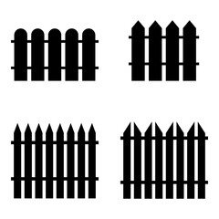 Fence icon set. Fence vector icon in line design for web design, logo and mobile app. Symbol of Fence on white background. Vector illustration.