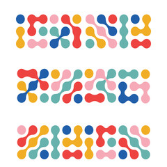 Motivo colorato a punti metaball. Un insieme e una collezione di forme rotonde astratte. - illustrazioni