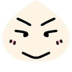 hand drawn mischievous smiley face illustration 