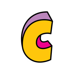 letter C logo vector colorful playful isolated on white background