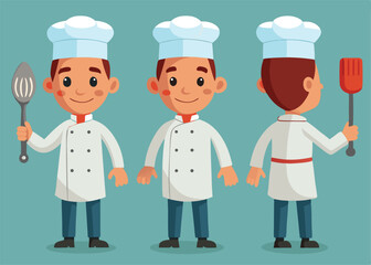 Cartoon Chef Character Turnaround with Model Sheet