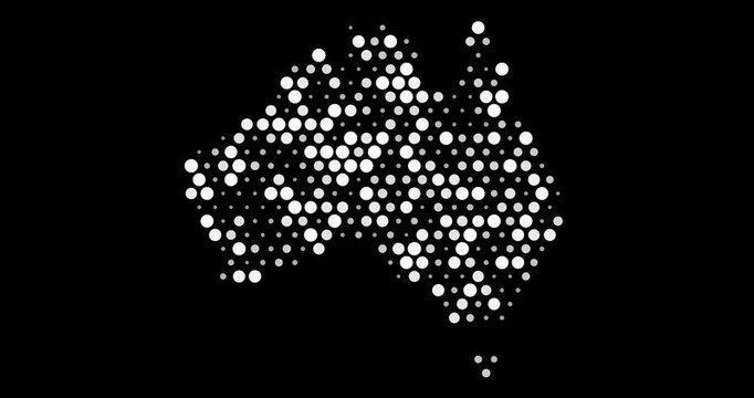 Australia Pixel Map With Motion Dots