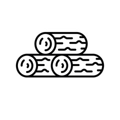 wood black line icon for digital and print projects. Building materials.
