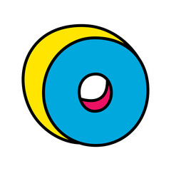 letter O logo vector colorful playful isolated on white background