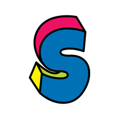 letter S logo vector colorful playful isolated on white background