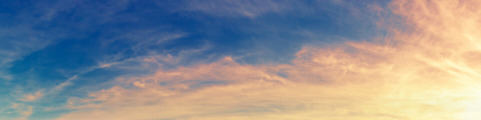 Seascape in the evening. Sunset over the sea with the beautiful blazing sky