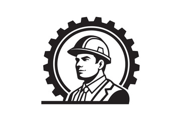 industrial illustration of construction industry business construction cranes building large city and professionals of industry wearing working helmets