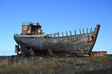 Abandoned Rusted Fishing Boat