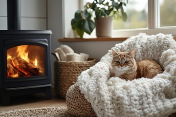 Cat in a Cozy Room