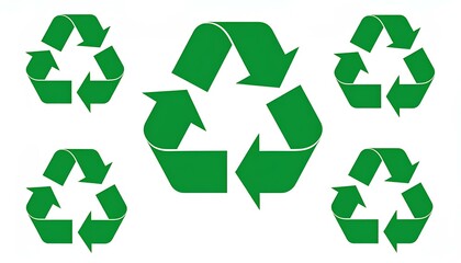 Obraz premium green recycle symbol on white background