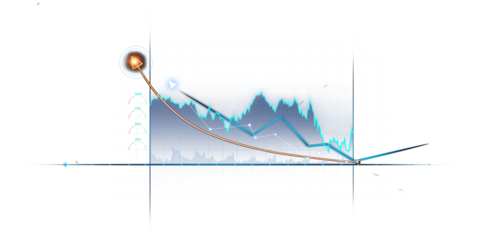 Transparent or png stock market investment trading graph growth.Trade business analytics graph and financial chart.