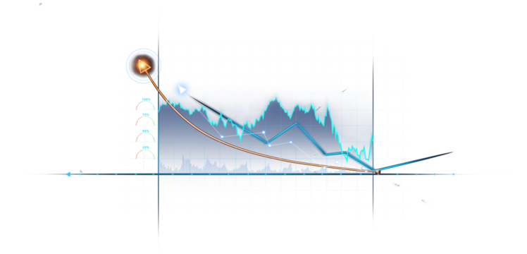Transparent or png stock market investment trading graph growth.Trade business analytics graph and financial chart.