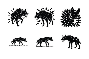 Hyenas different activities