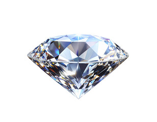 Floating Diamond Surrounded by Light Rays and Dust Particles, Magical Glow Effect, Isolated on Transparent Background
