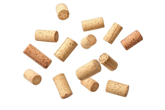 Wine corks arrangement isolated on transparent background